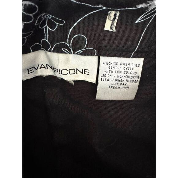 Evan-Picone Black Floral Wide Leg Cropped Pants Women’s Casual Summer Style - Picture 8 of 8